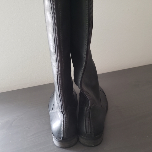 Hugo Back Leather Womens Riding Boots Size 9